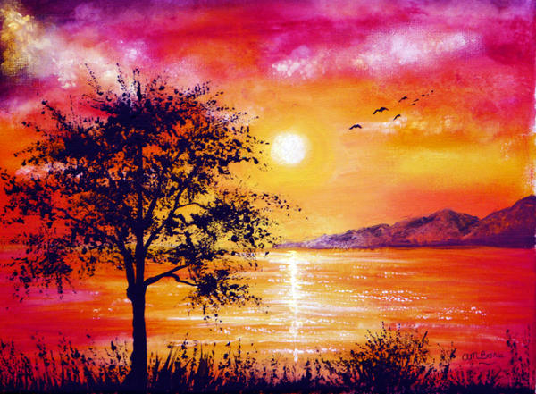 Sunset Tree by AnnMarieBone