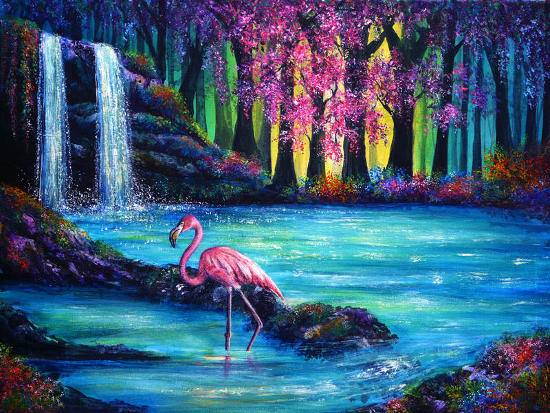Flamingo Falls by AnnMarieBone