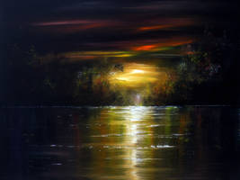 OIL PAINTING: Moonlight Shadows