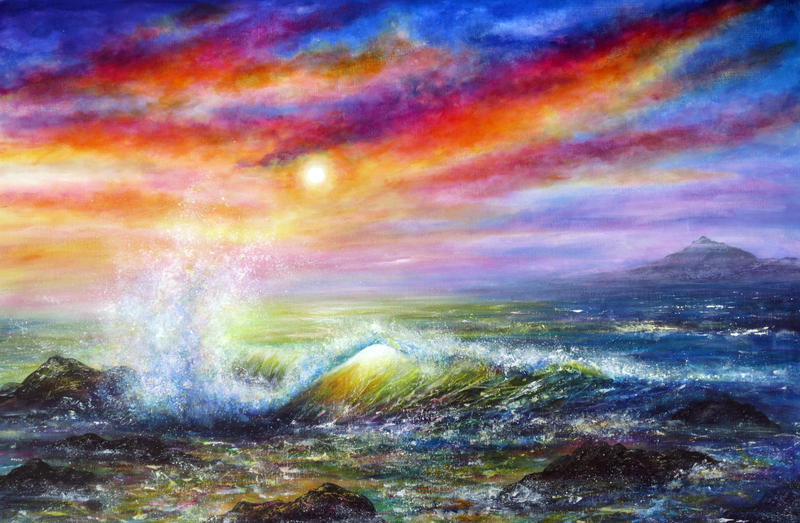 Sunset Sea by AnnMarieBone