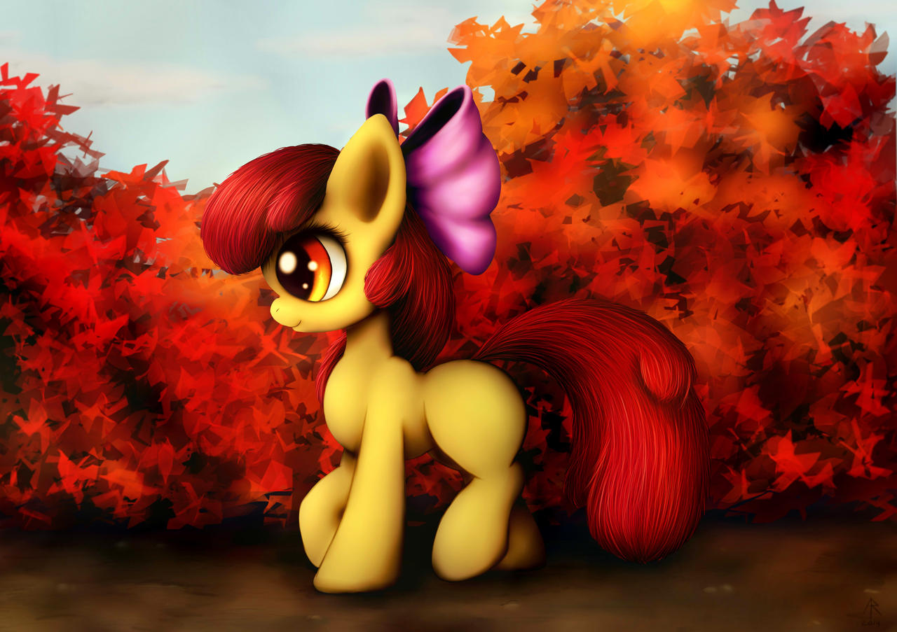 Apple bloom and autumn leafs