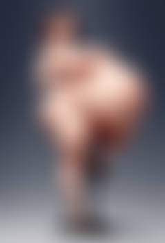 Pregnant helen parr standing on stool