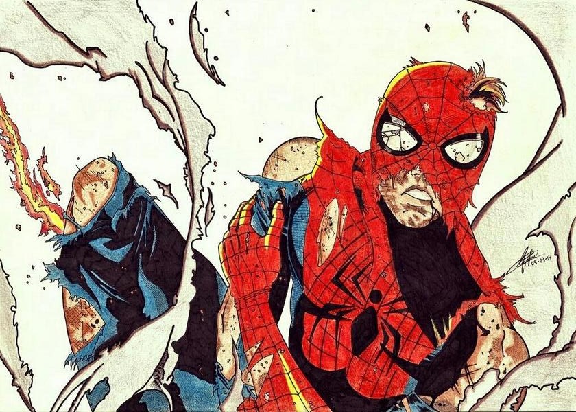 Spider-man hurt by JuanSoreru on DeviantArt
