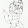 Armored werewolf sketch - request by KeIIion