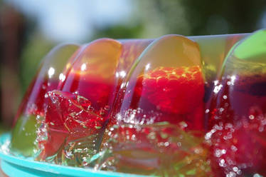 Jelly with raspberries - so jummy :)