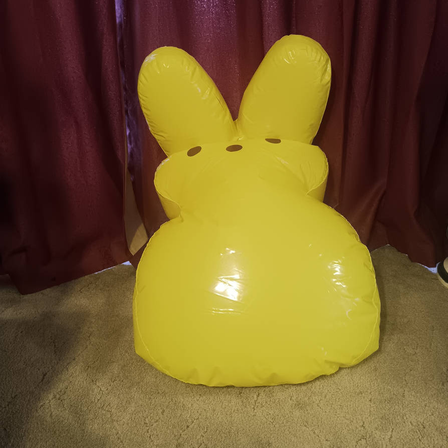 My inflatable Peeps bunny is deflating! by SkylarTheWolf2002 on DeviantArt