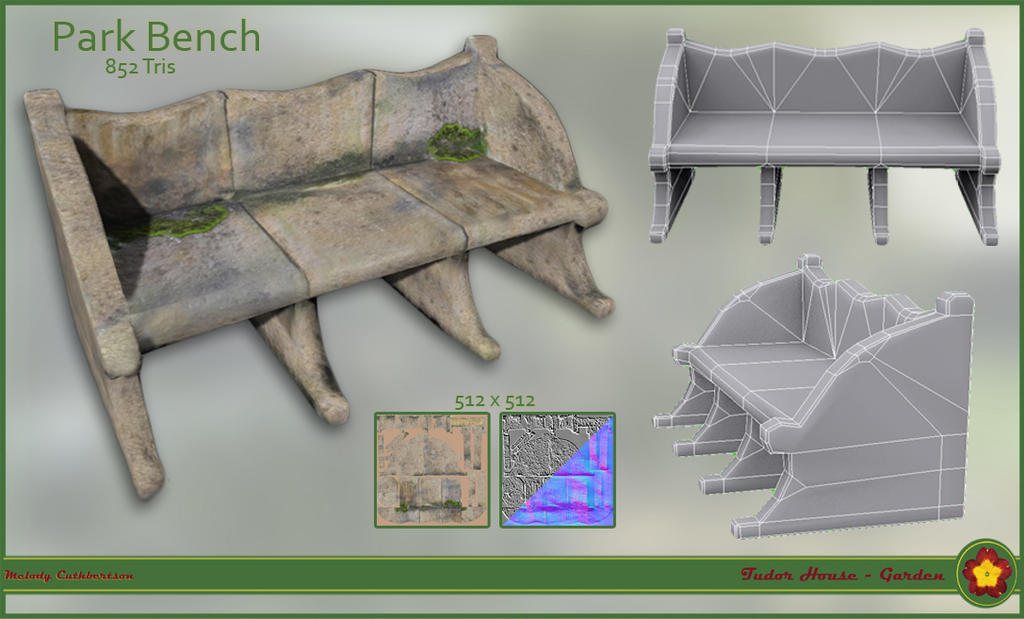 Park Bench Technical Render by RedVanda on DeviantArt