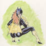 Batgirl Inked with Water Color