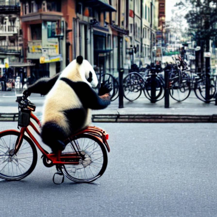 Panda on a bike ride by cgcart16 on DeviantArt