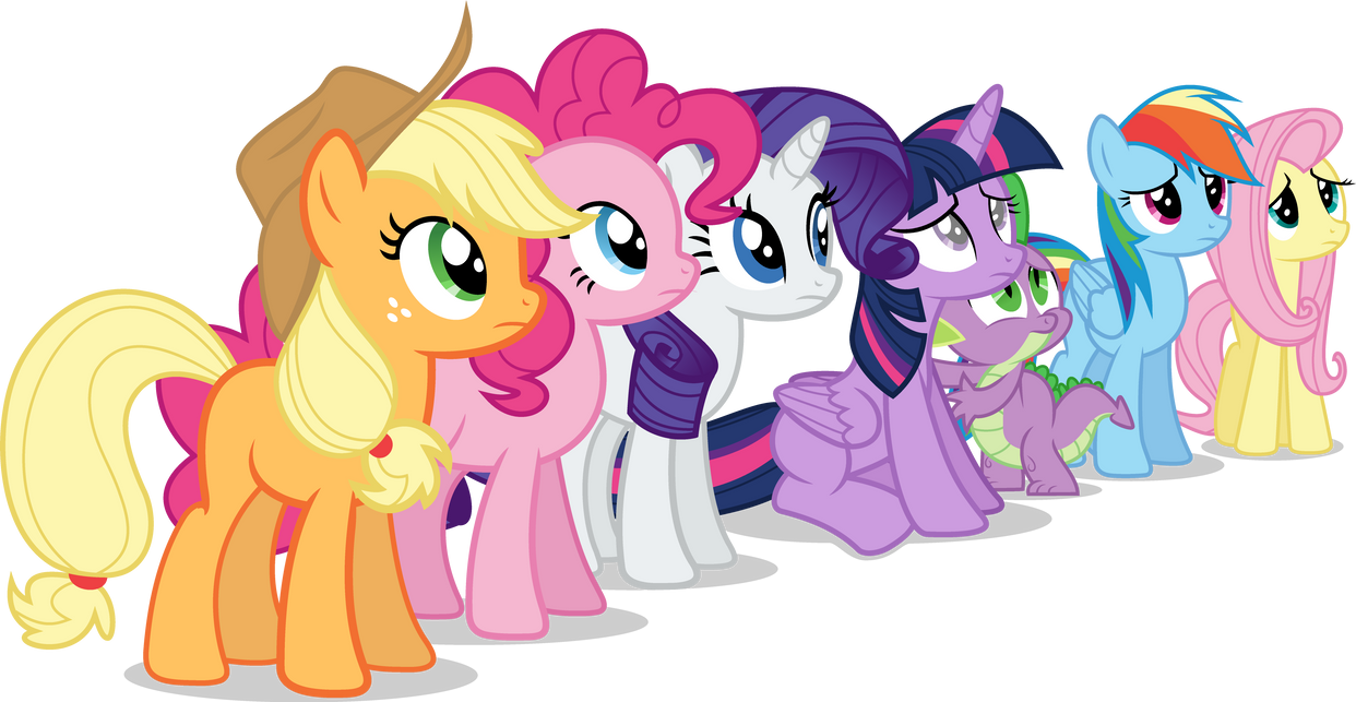 mane 6 (unhappy) vector by luckreza8 on DeviantArt