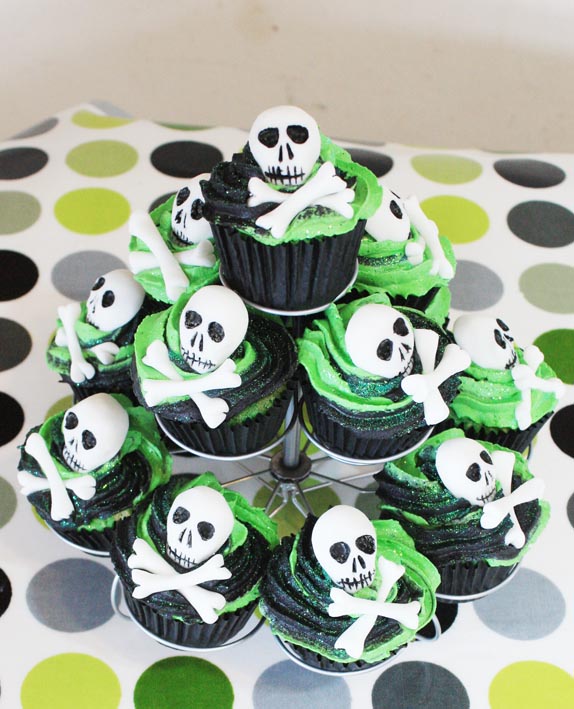 Lime Skull Cup Cakes