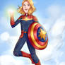 captain marvel with a shield