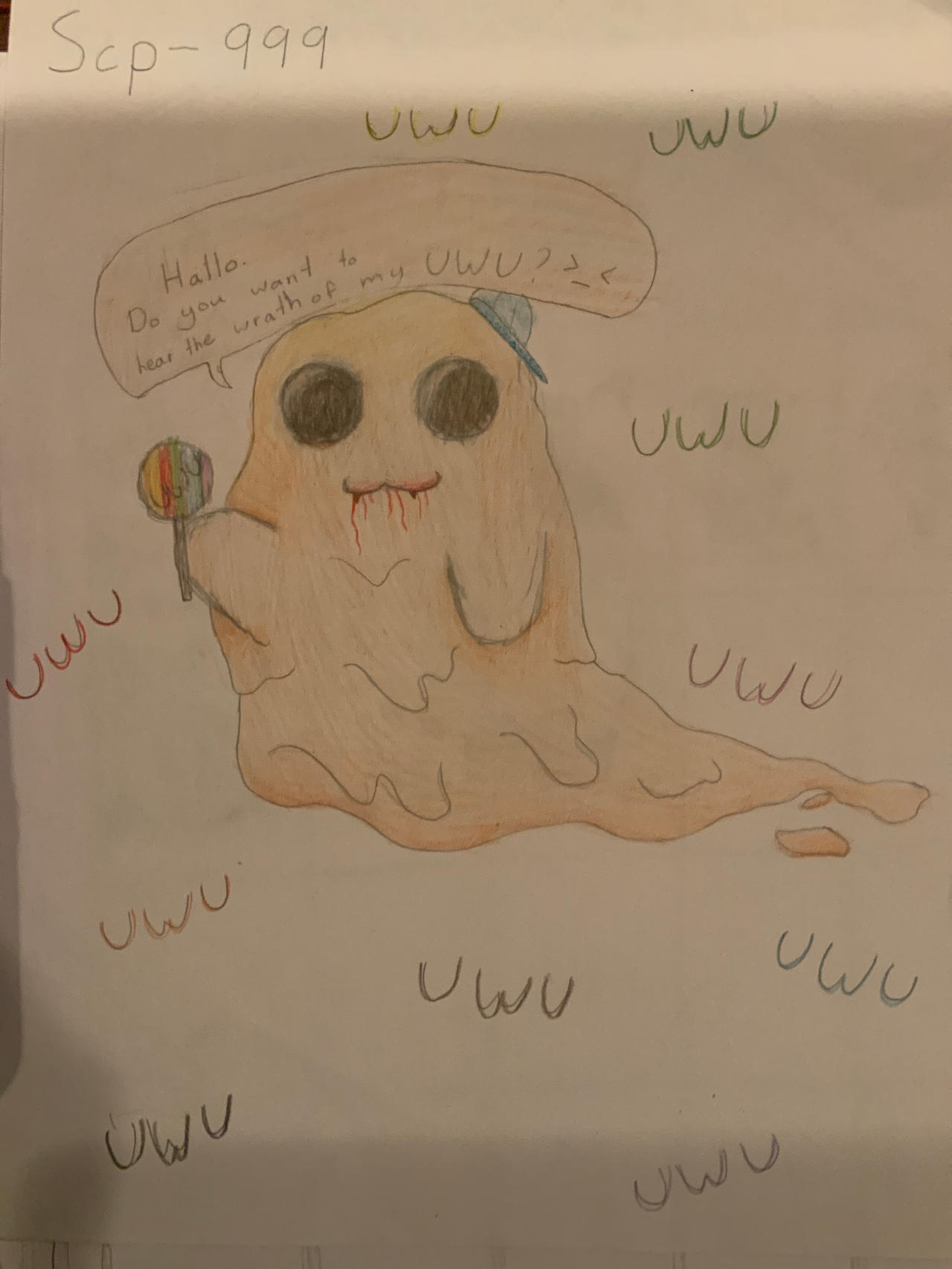 I wanted to draw scp-999 (the tickle monster) and this is how it