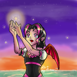 Oekaki 003-Fireflies at Sunset