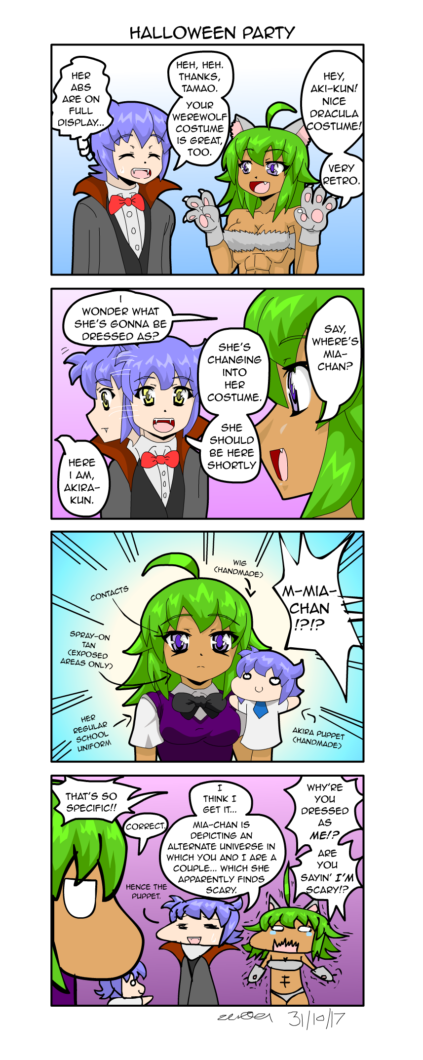 Yandere-Chan 4koma - Halloween Party