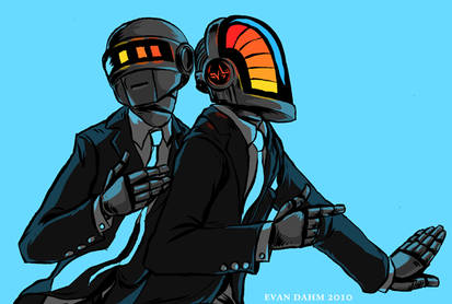 Daft Punk on teal