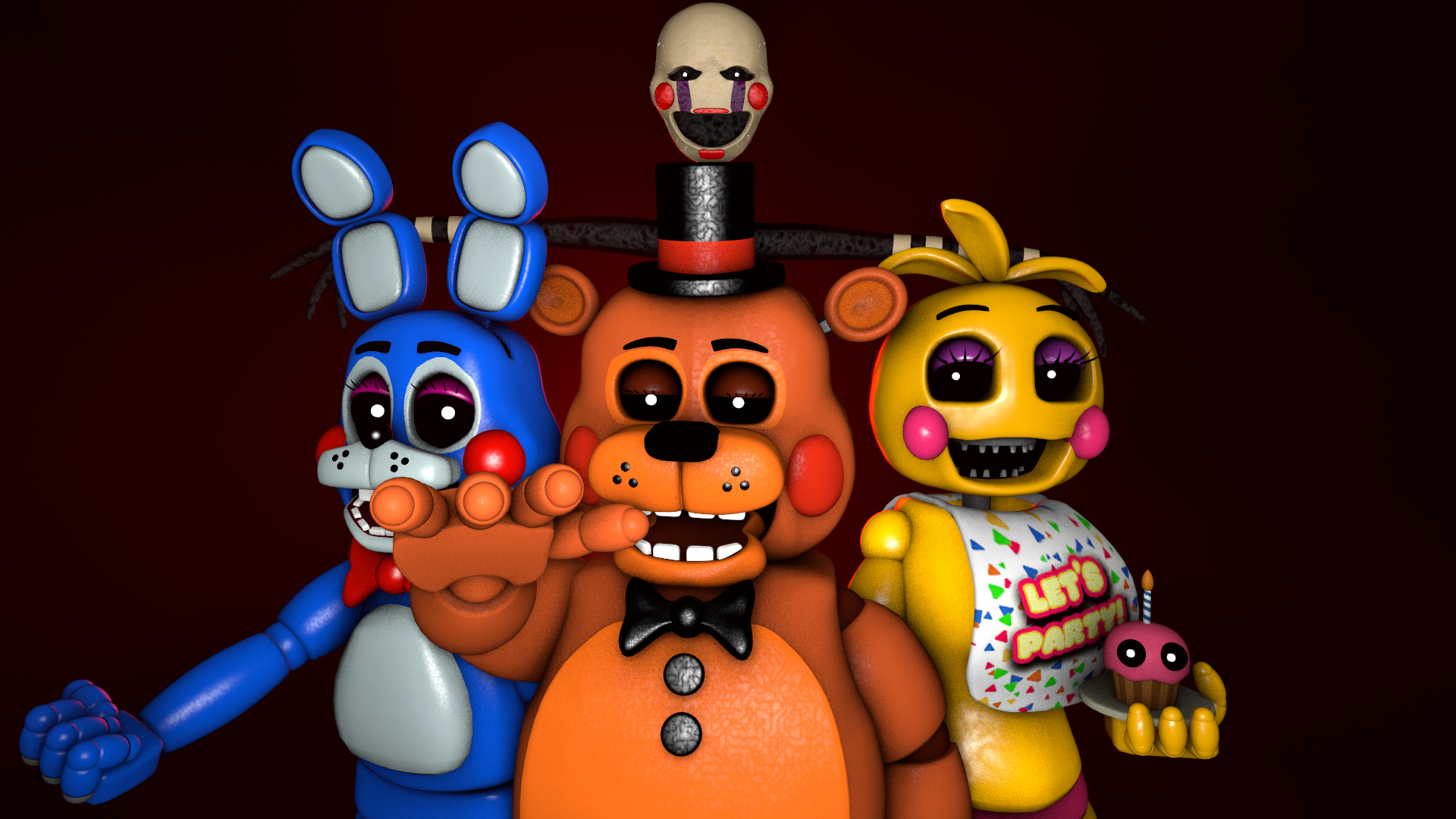 FNAF 1 but with Toy Animatronics & Puppet!