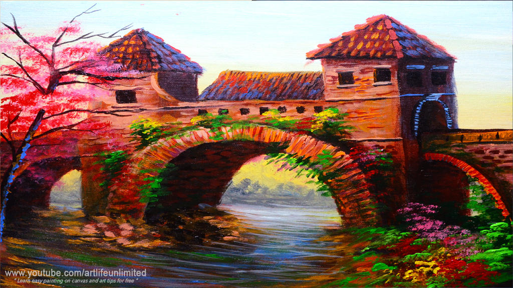 Old Bridge and Two Towers by beejay-artlife12