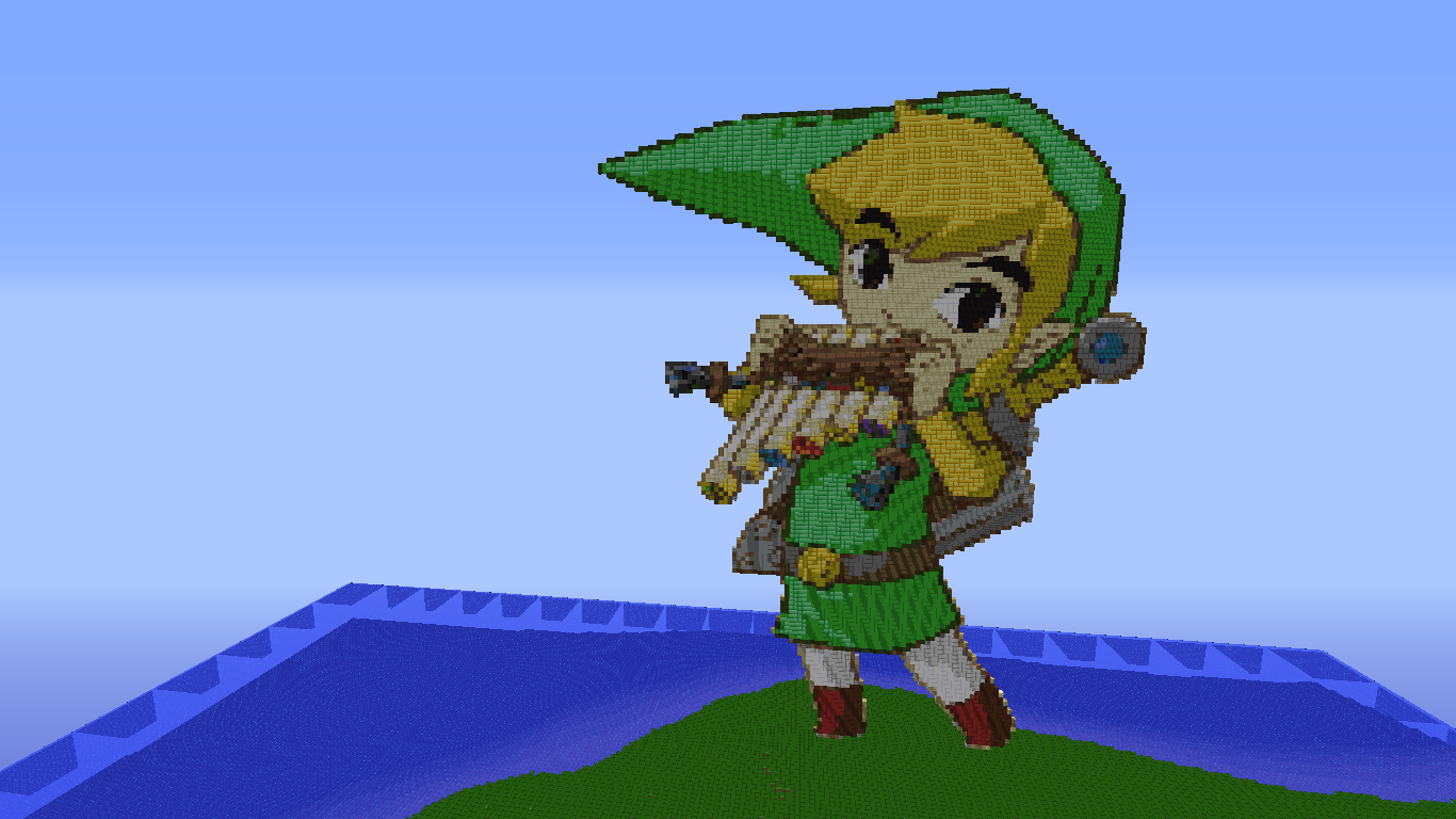 Link- The Legend of Zelda - Pixel Art en Minecraft