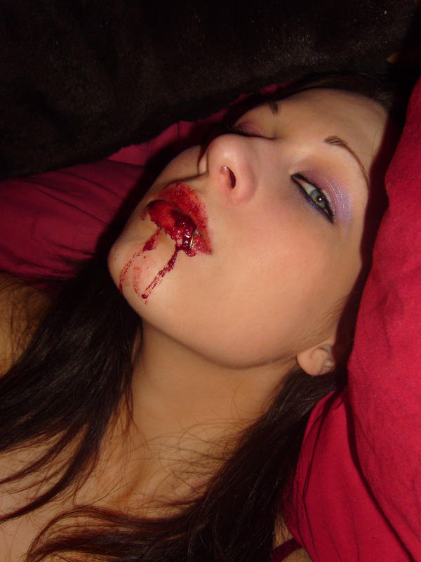 Bloody Mouth Girl Stock 1