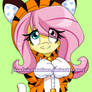 chibi Fluttershy in tiger hoodie