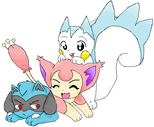 Riolu, Skitty, and Pachirisu