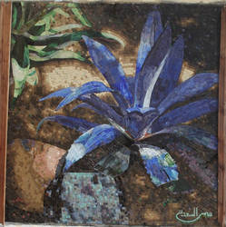 mosaic blue cactos