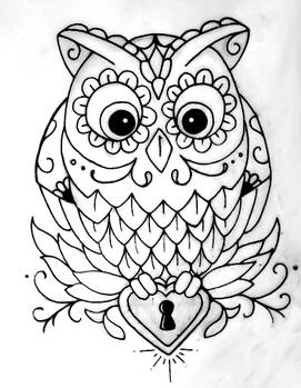 OWL OUTLINE TATTOO