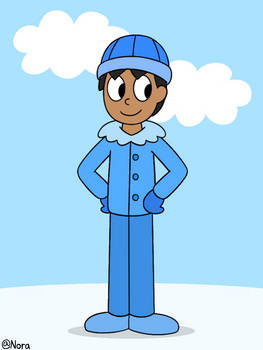 James in his winter outfit