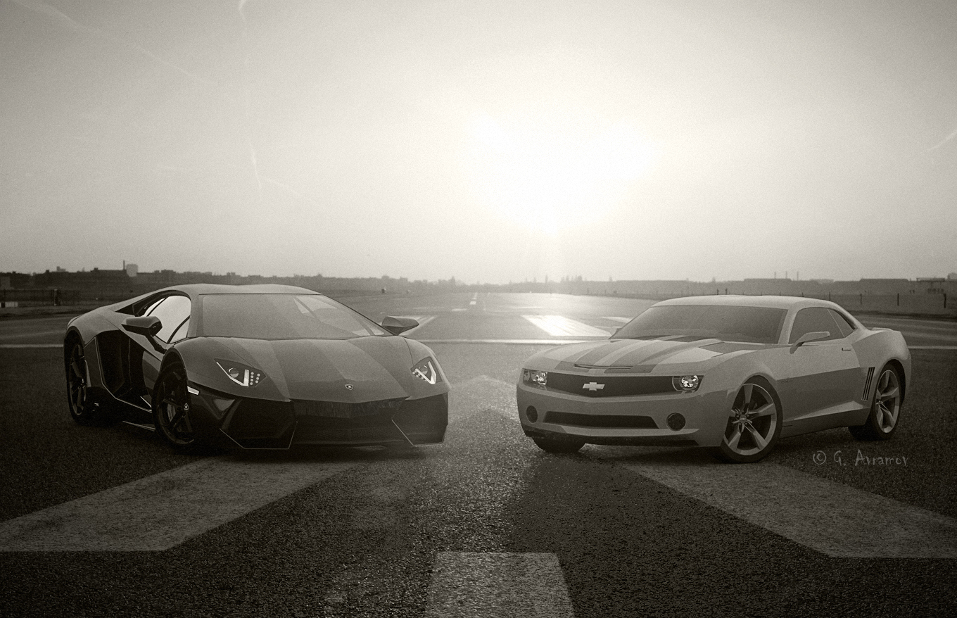 Aventador and Camaro