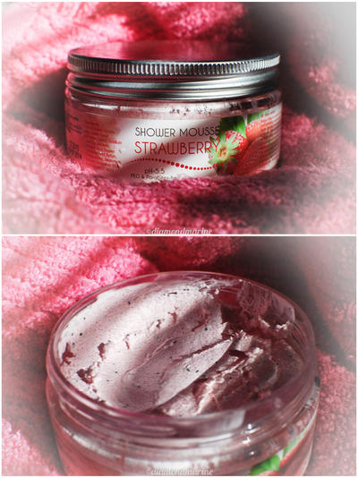 Latvian strawberry shower mousse