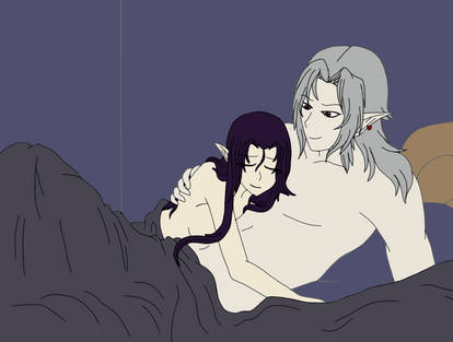 Dark Link X Shadi  Bed cuddles with shadows