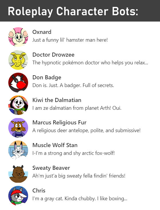 RP Text Character Bots by nishi on DeviantArt