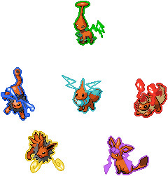 Shiny Eeveelutions Project - Complete by Rotommowtom on DeviantArt