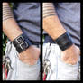 Wide leather bracelets