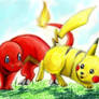 Pikachu and Charmander