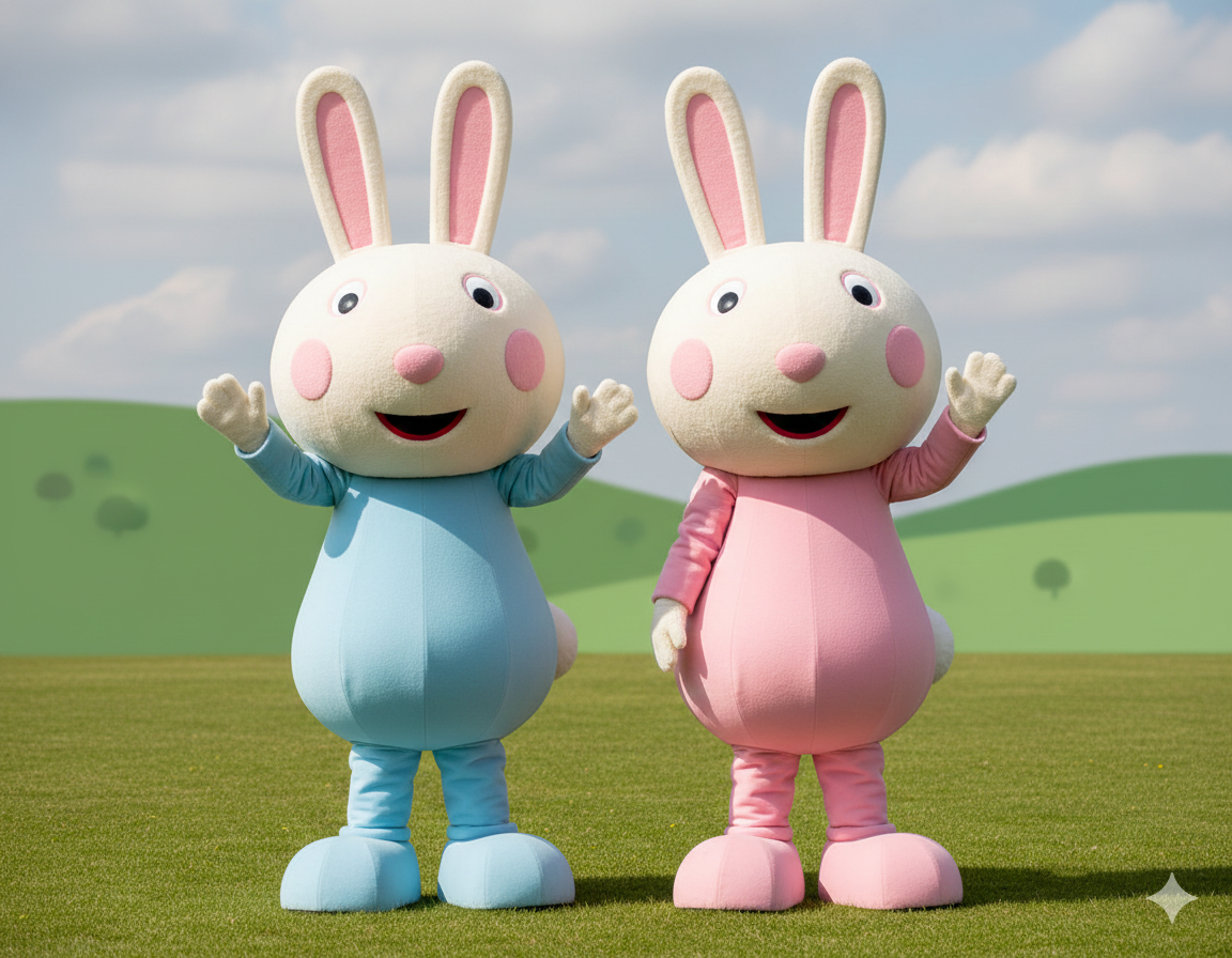 Rosie rabbit and Robbie rabbit as Mascot Costume by lifesamirah on ...