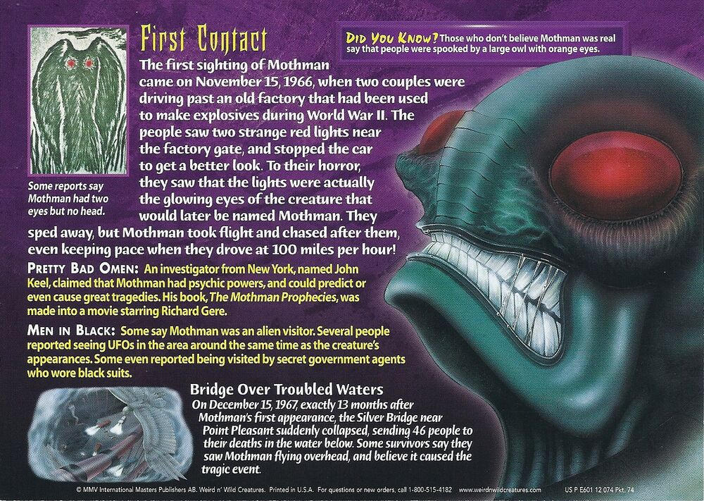 MOTM #96 Mothman (back) by Frylock921 on DeviantArt