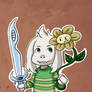 Chibi Asriel and Flowey