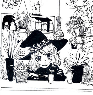 Inktober Day 4:  Plant Witch