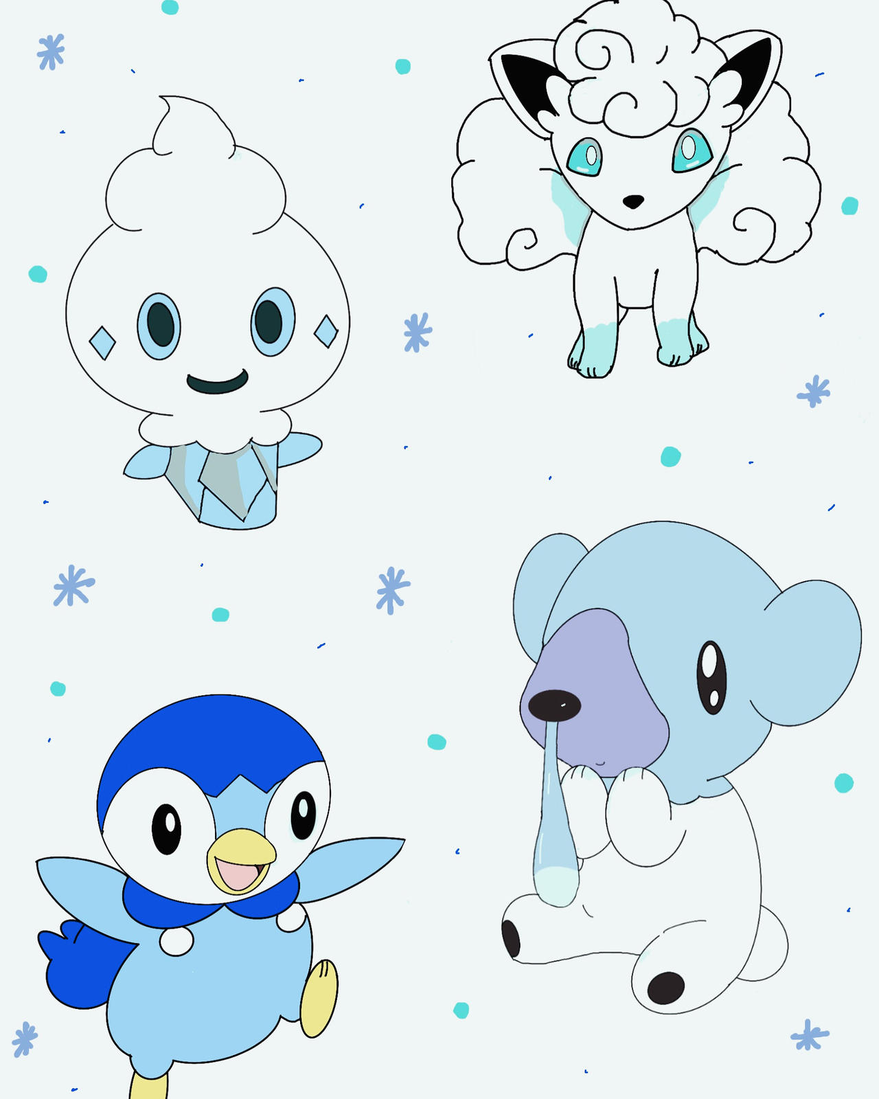 Pokemon Winter Pattern Winter Pokemon by softestcharm on DeviantArt