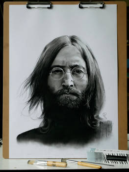 John lennon charcoal portrait