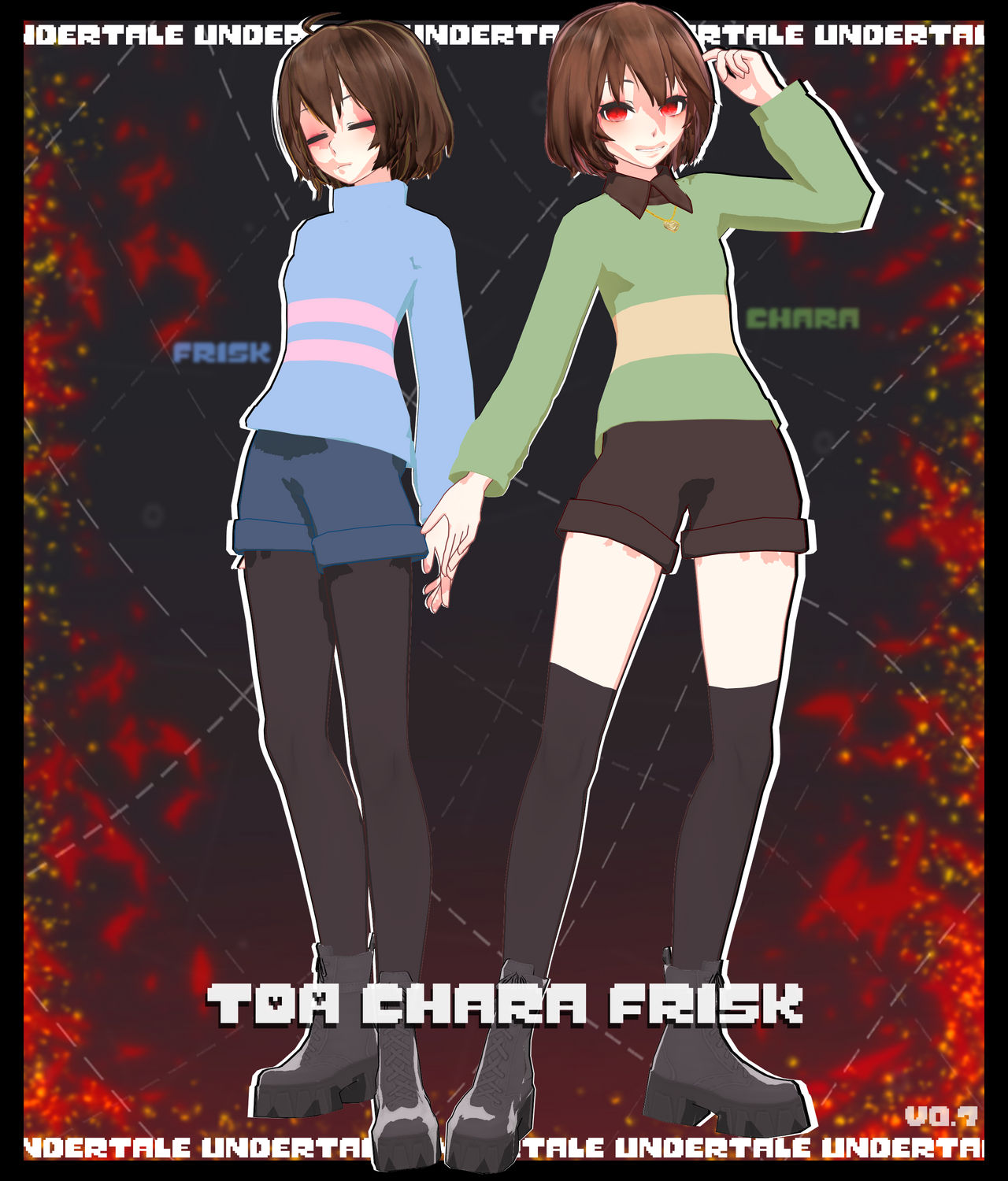Undertale Frisk X Chara Mmd Pixilart Frisk And Chara By D34dp41nt