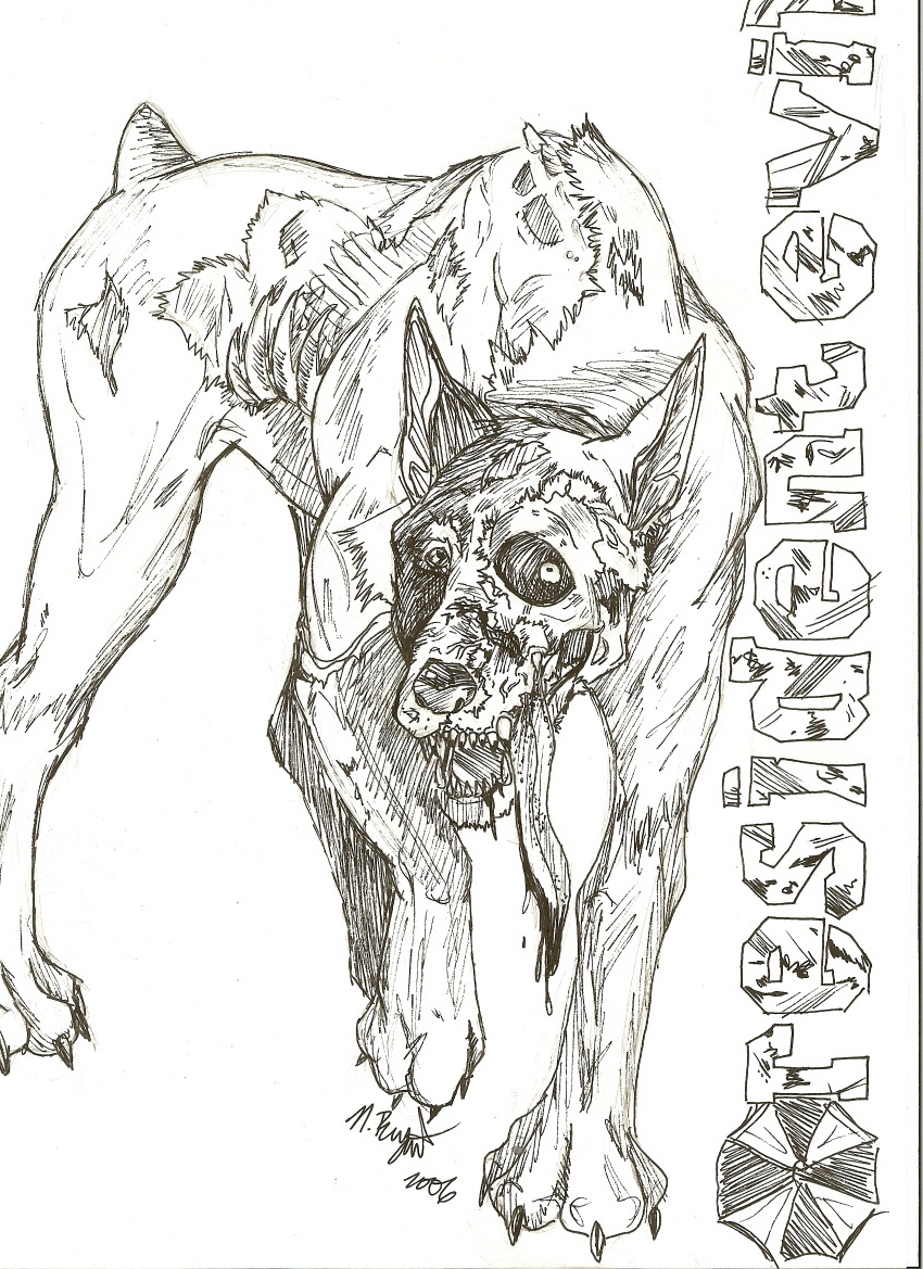 Zombie Dog-Inked by HeinrichofDarkness on DeviantArt