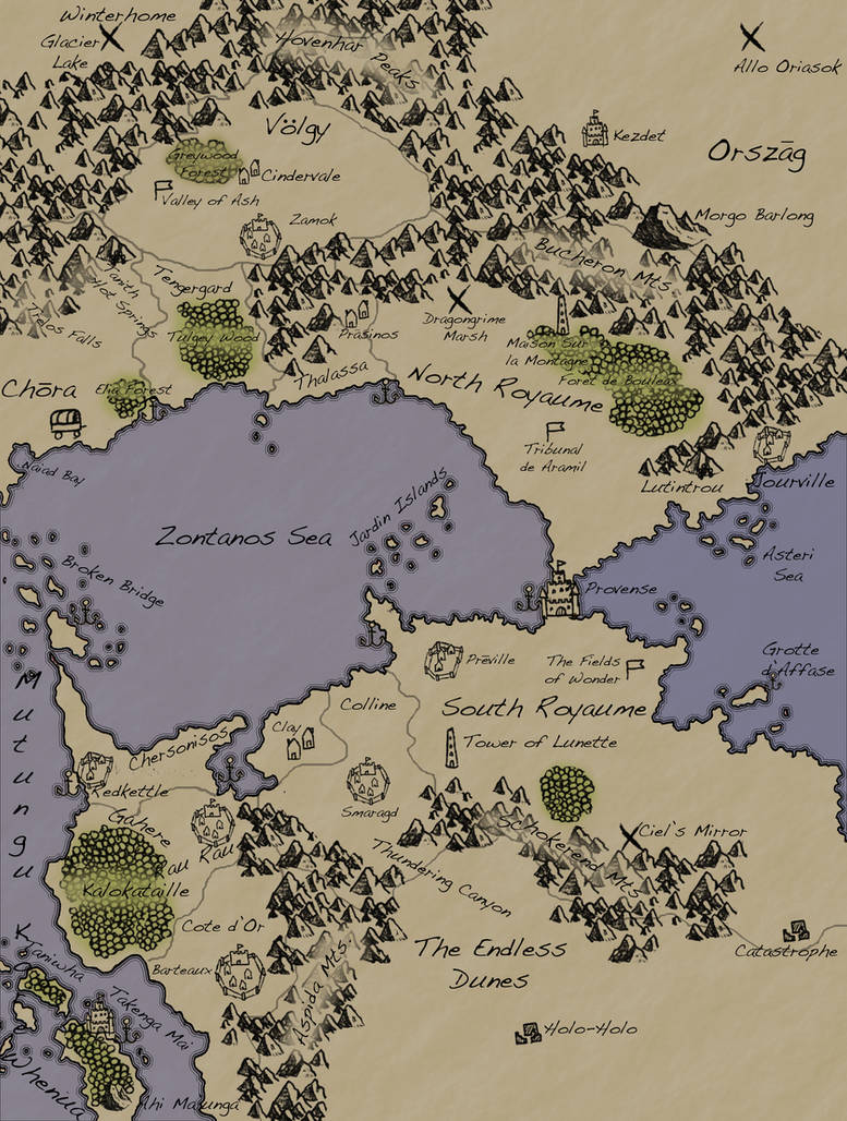 Zonchio Map Map of the Zontanos Kingdoms by Captain-Random on DeviantArt