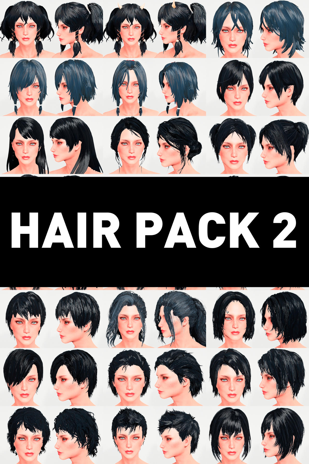 What Is The Best Hair Pack To Buy Acnh Fallout4 Hair Pack 2 by RaccoonRoll on DeviantArt