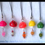 Rainbow Series Mushroom Charms