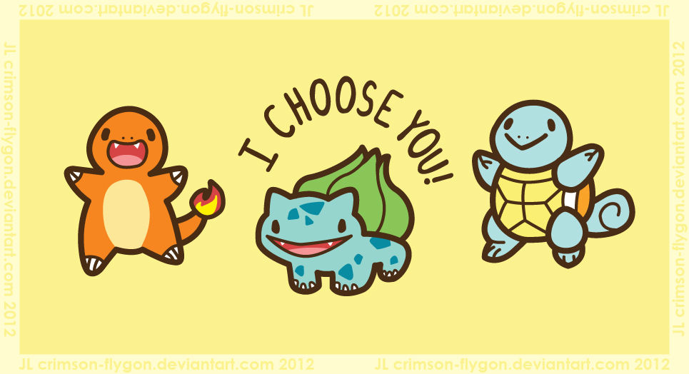 Cutie Pie Kanto Starter Group