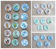 Pokemon Starters Button Set