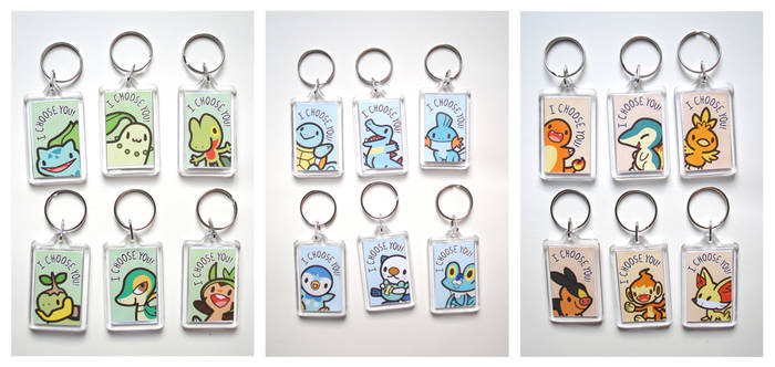 Starter Pokemon Keychains